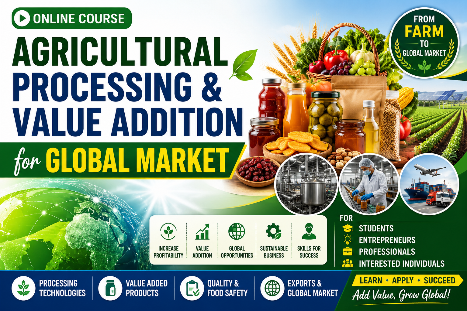 Agricultural Processing & Value Addition for Global Market
